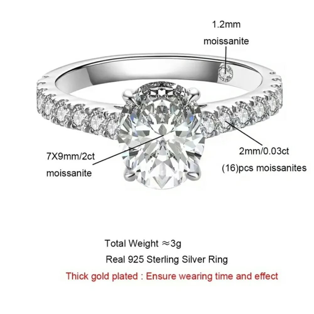 NWOT Anu Jewel 2 Carat Moissanite Engagement Ring Size 6